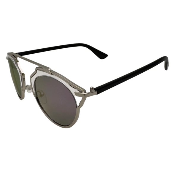 6002 | Purple Mirror Lens Round Sunglasses - Picture 2 of 3